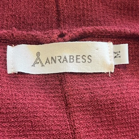 ANRABESS Burgundy Cardigan Sweater Duster Size M - Picture 2 of 11
